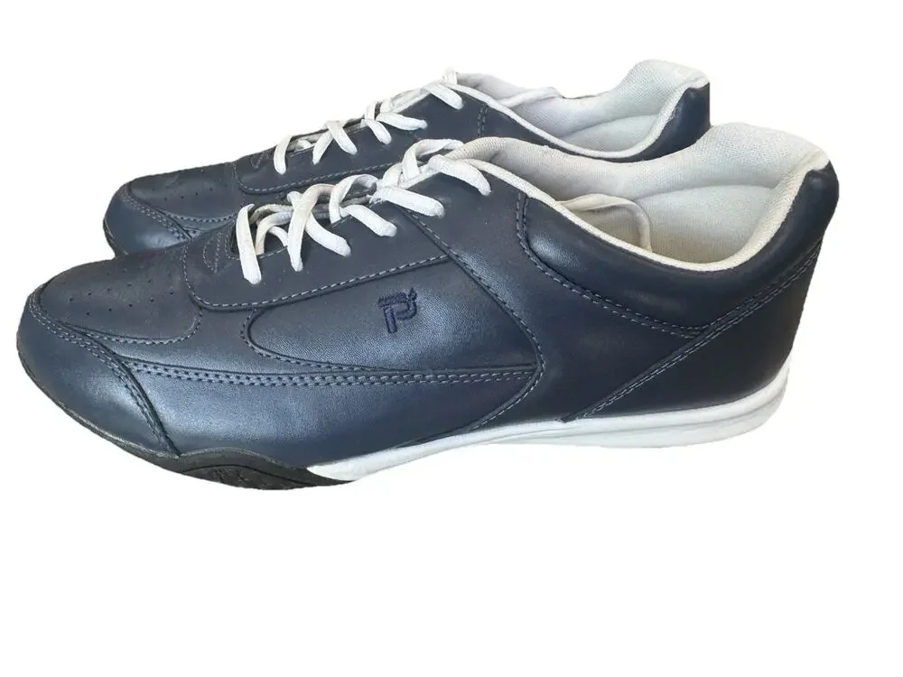 Propet FLAIR Navy blue comfort Leather Walking Shoes 9.5 EE Wide Healthcare